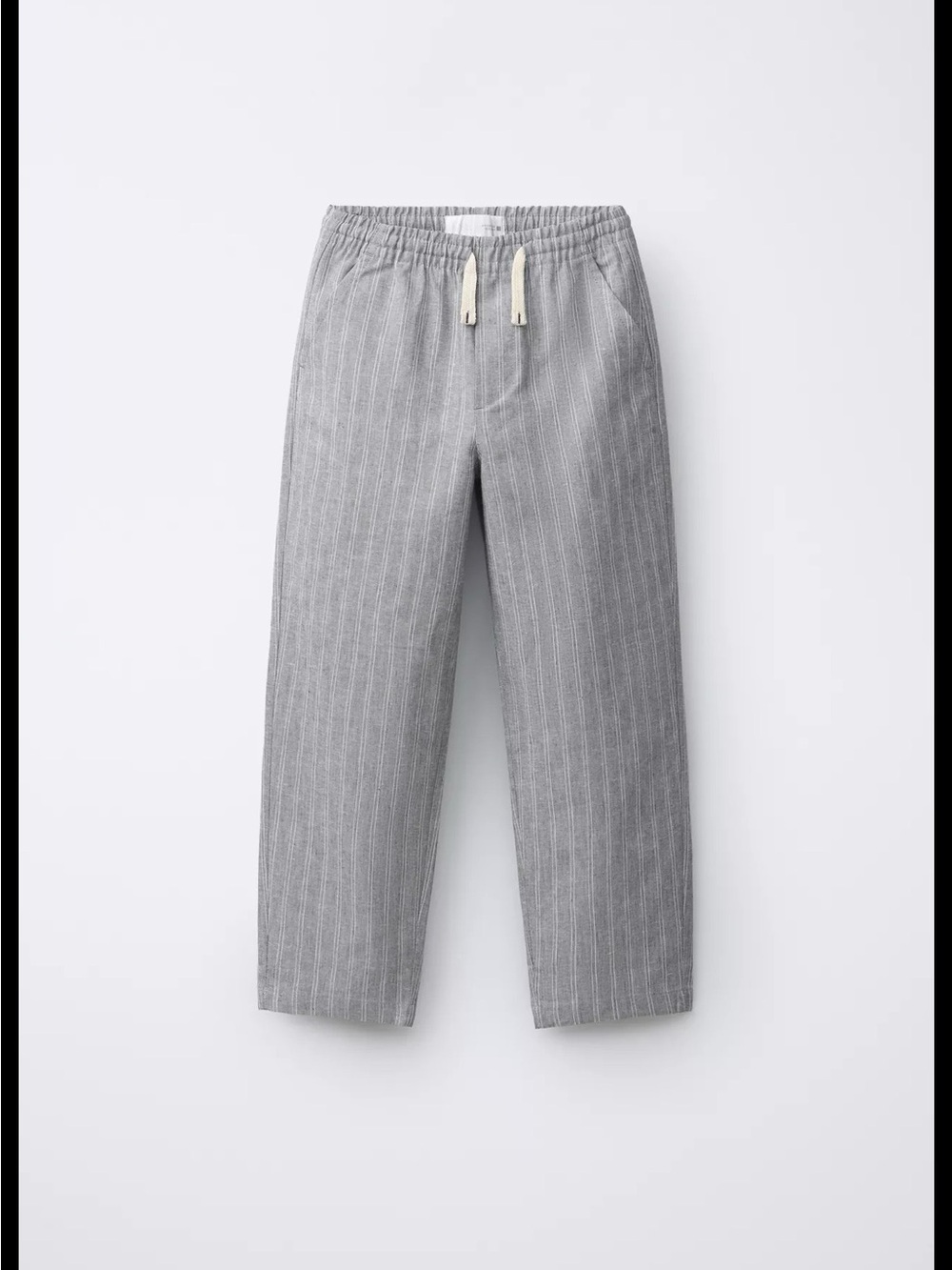 Kids  Grey linen Drawstring Pants